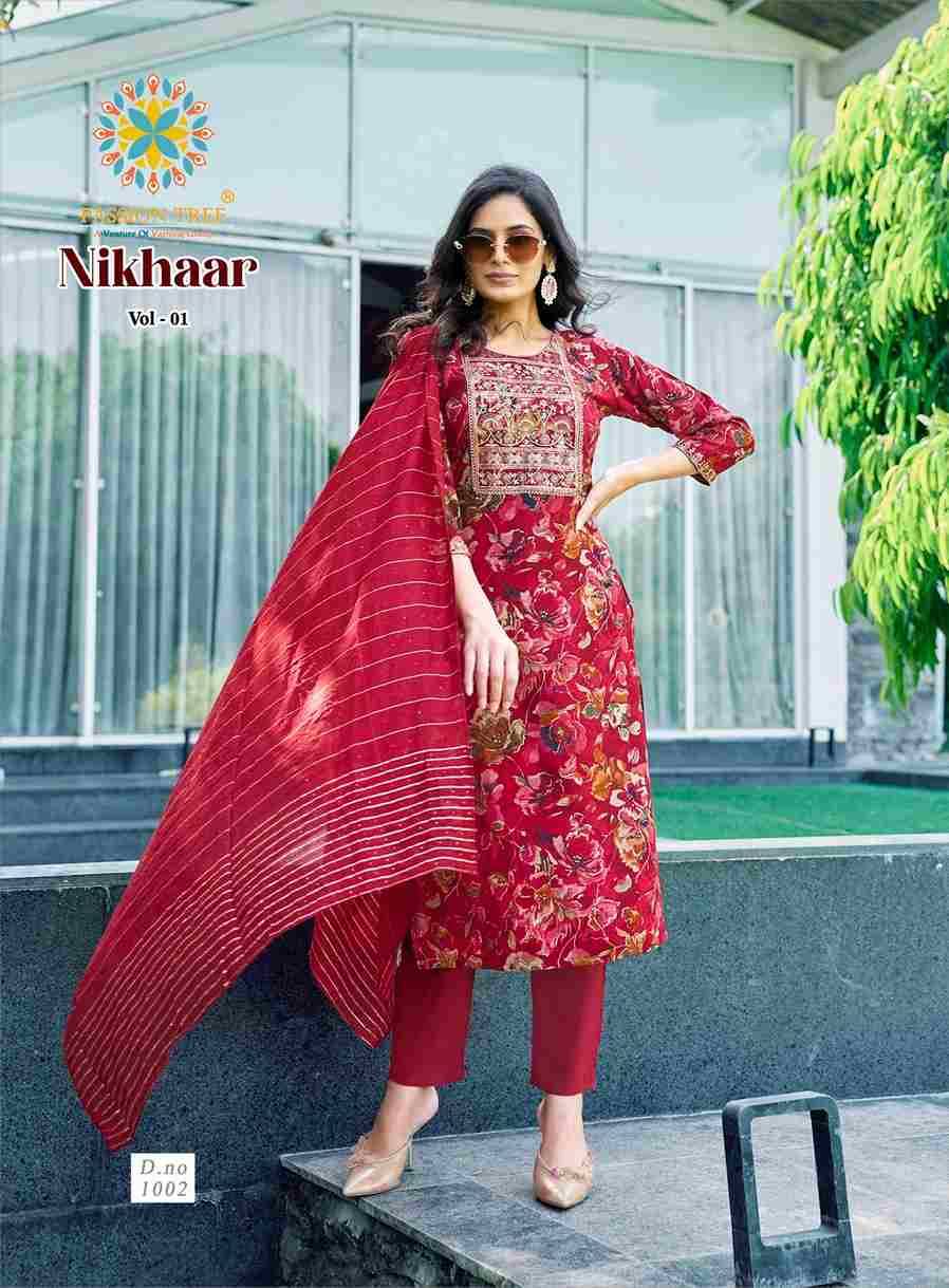 Nikhaar Vol-1 By Passion Tree 1001 To 1008 Series Beautiful Stylish Festive Suits Fancy Colorful Casual Wear & Ethnic Wear & Ready To Wear Rayon Foil Dresses At Wholesale Price
