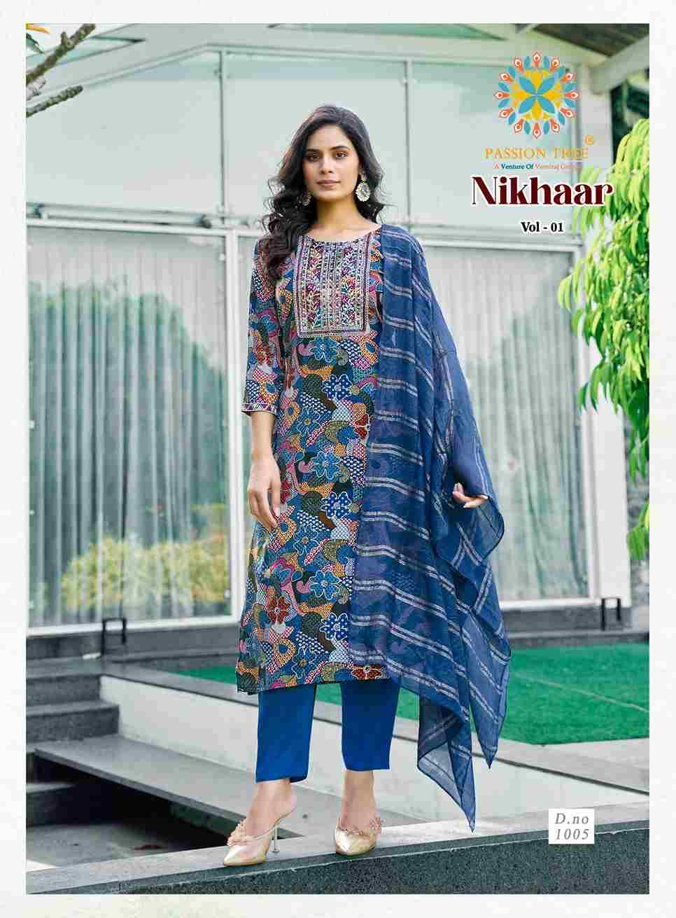 Nikhaar Vol-1 By Passion Tree 1001 To 1008 Series Beautiful Stylish Festive Suits Fancy Colorful Casual Wear & Ethnic Wear & Ready To Wear Rayon Foil Dresses At Wholesale Price