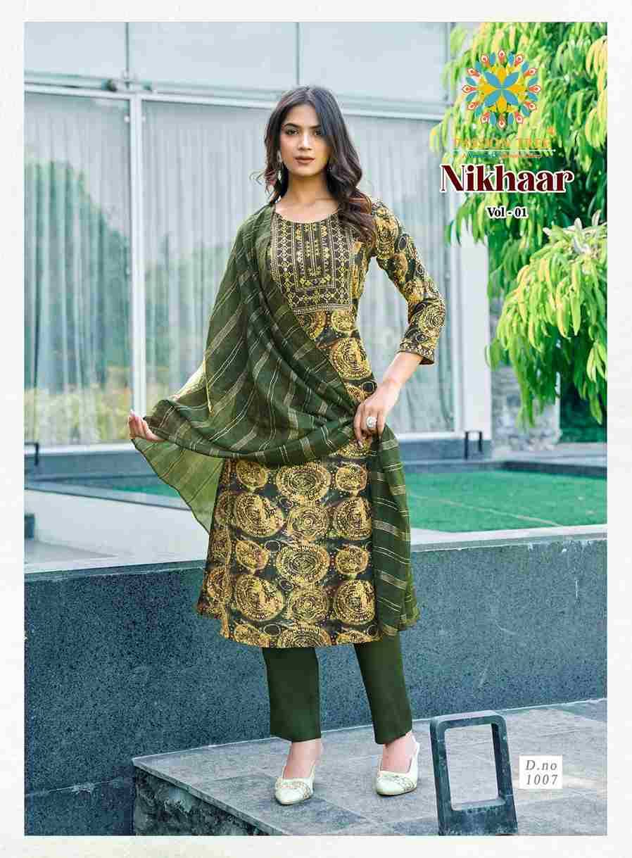 Nikhaar Vol-1 By Passion Tree 1001 To 1008 Series Beautiful Stylish Festive Suits Fancy Colorful Casual Wear & Ethnic Wear & Ready To Wear Rayon Foil Dresses At Wholesale Price