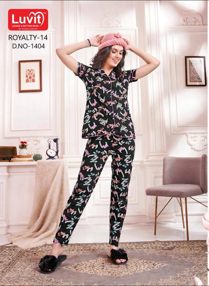 Royalty Vol-14 By Luvit 1401 To 1408 Series Beautiful Stylish Fancy Colorful Casual Wear & Ethnic Wear Sinker Night Suits At Wholesale Price