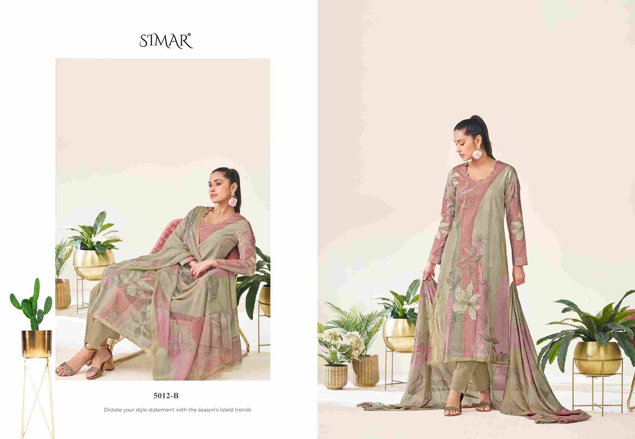 Sunidhi Gold By Simar 5012-A To 5012-D Series Beautiful Festive Suits Stylish Fancy Colorful Casual Wear & Ethnic Wear Pure Lawn Cotton Dresses At Wholesale Price