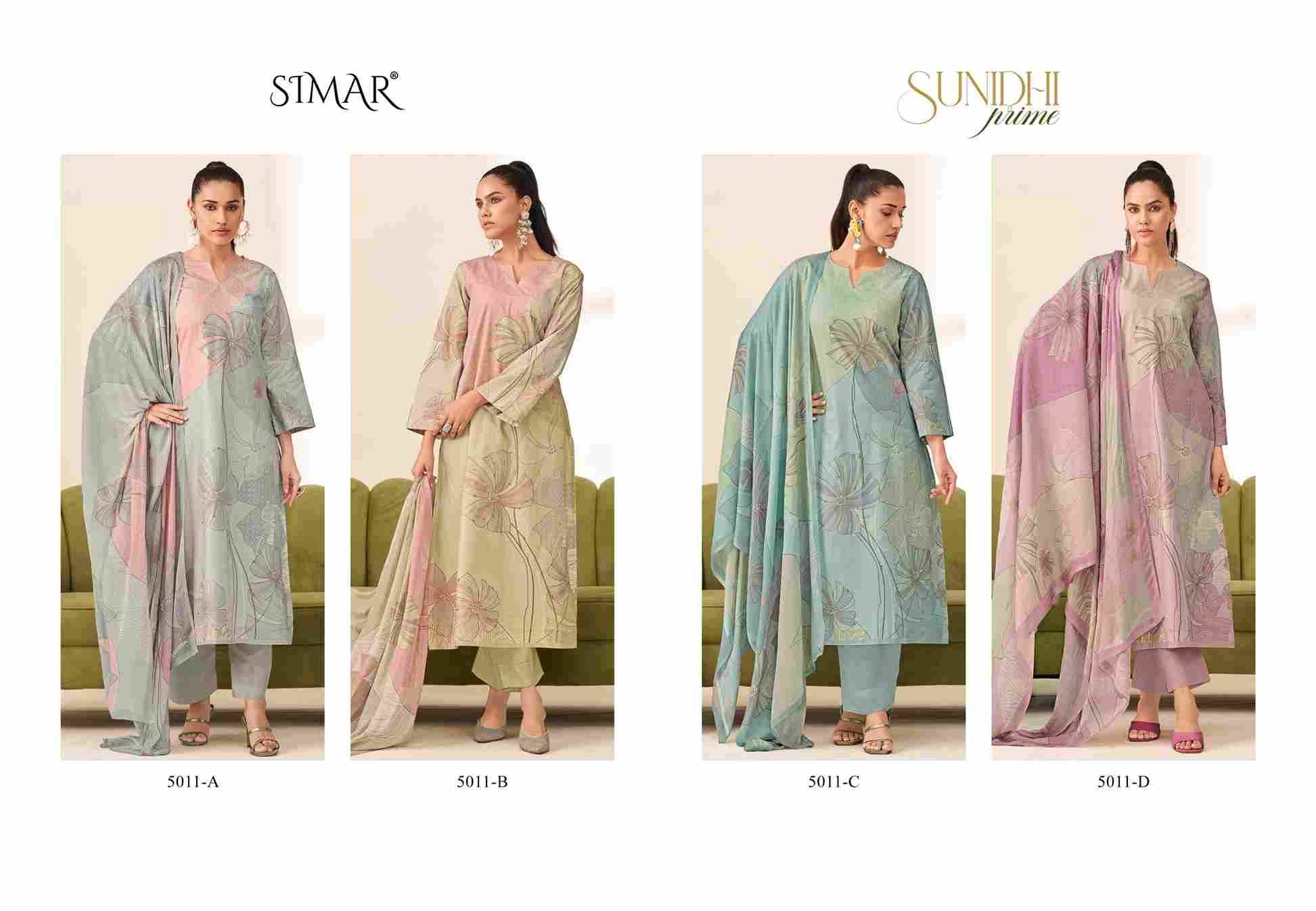 Sunidhi Prime By Simar 5011-A To 5011-D Series Beautiful Festive Suits Stylish Fancy Colorful Casual Wear & Ethnic Wear Pure Lawn Cotton Dresses At Wholesale Price