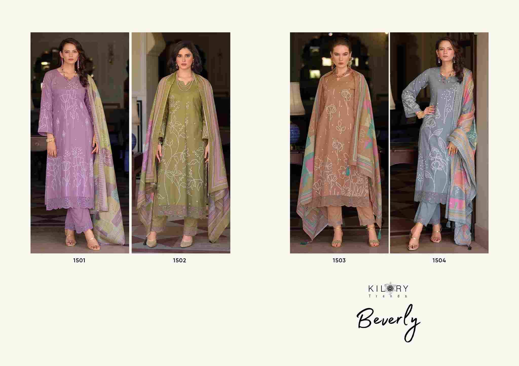 Beverly By Kilory 1501 To 1504 Series Beautiful Festive Suits Colorful Stylish Fancy Casual Wear & Ethnic Wear Pure Cotton Dresses At Wholesale Price
