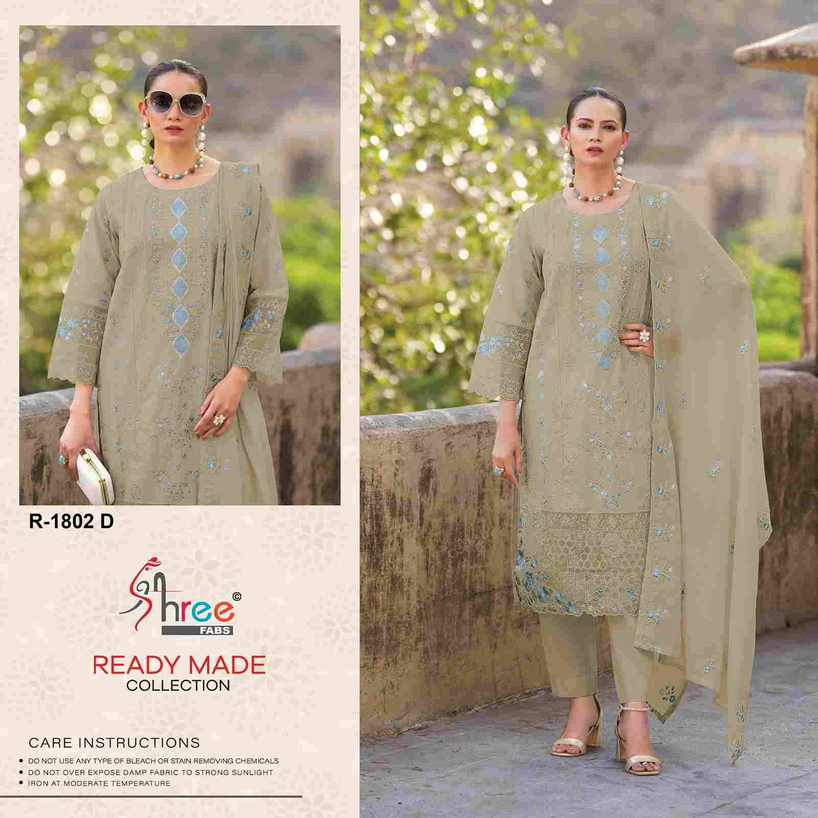 Shree Fabs Hit Design R-1802 Colours By Shree Fabs R-1802-A To R-1802-D Series Designer Pakistani Suits Collection Beautiful Stylish Fancy Colorful Party Wear & Occasional Wear Cambric Lawn Cotton Dresses At Wholesale Price