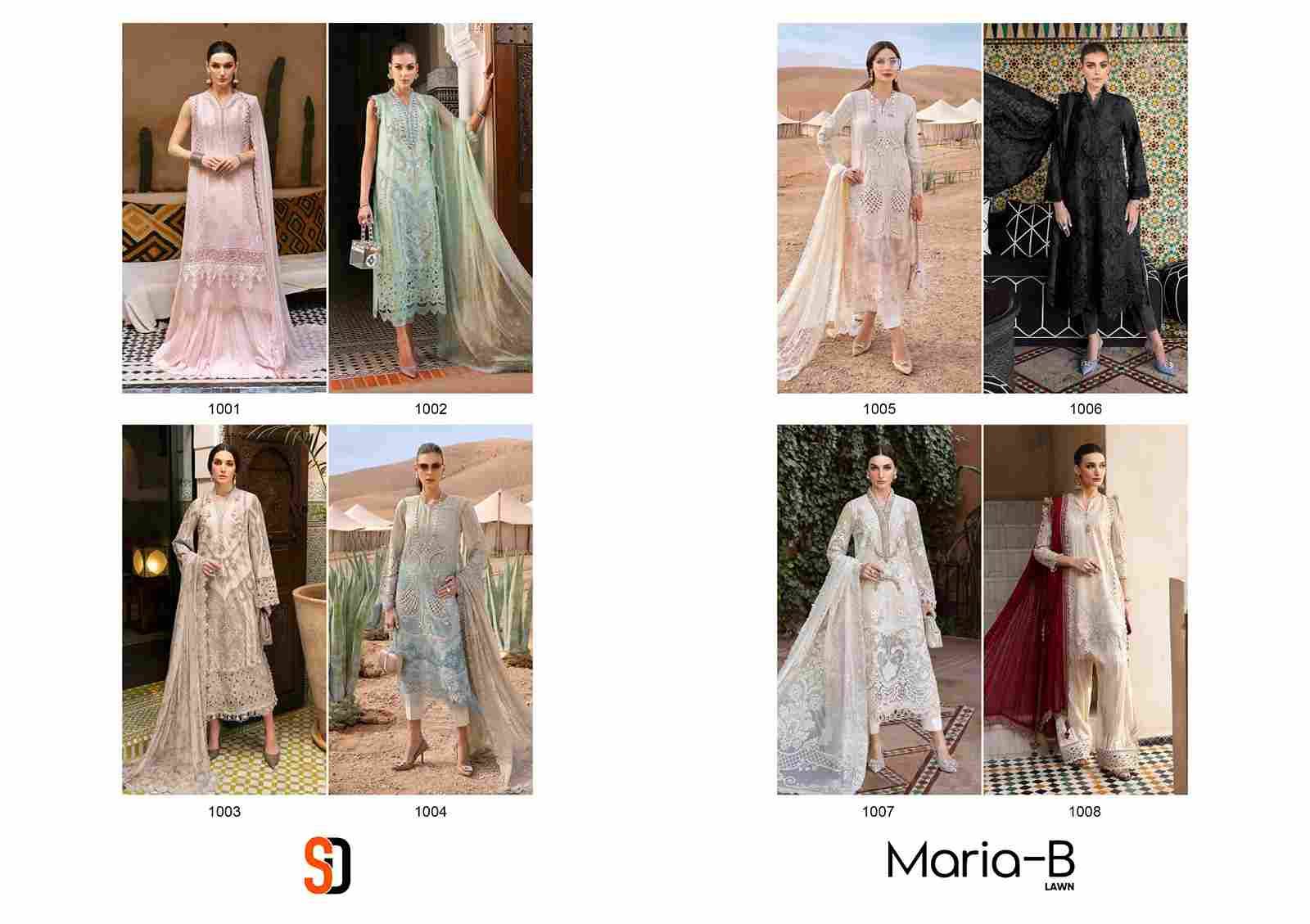 Maria-B Lawn By Shraddha Designer 1001 To 1008 Series Designer Pakistani Suits Beautiful Stylish Fancy Colorful Party Wear & Occasional Wear Pure Cotton Embroidered Dresses At Wholesale Price