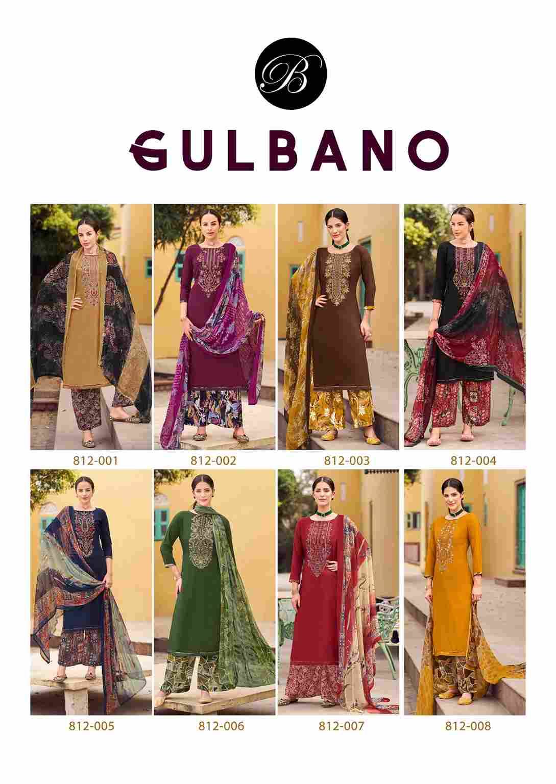 Gulbano By Belliza 812-001 To 812-008 Series Beautiful Festive Suits Stylish Fancy Colorful Casual Wear & Ethnic Wear Pure Viscose Rayon Print Dresses At Wholesale Price