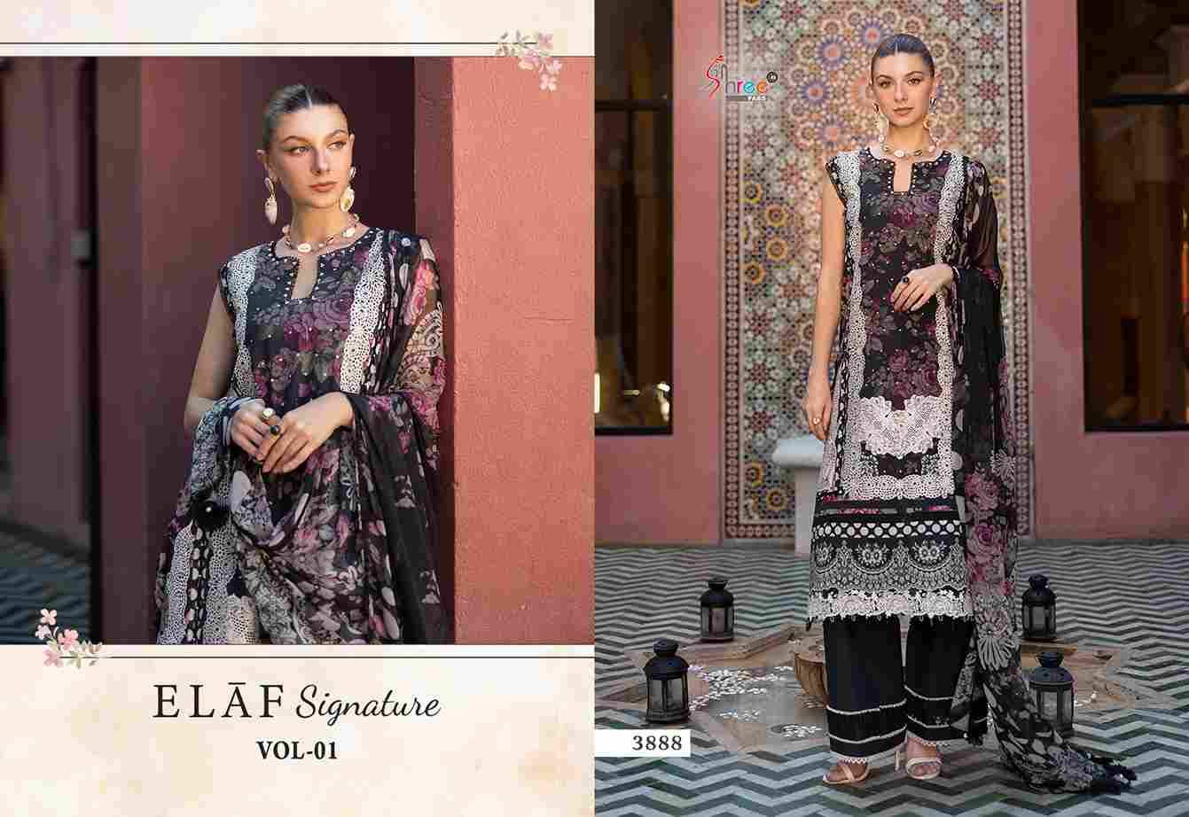 Elaf Signature Vol-1 By Shree Fabs 3886 To 3891 Series Beautiful Pakistani Suits Colorful Stylish Fancy Casual Wear & Ethnic Wear Pure Lawn Cotton Print Dresses At Wholesale Price