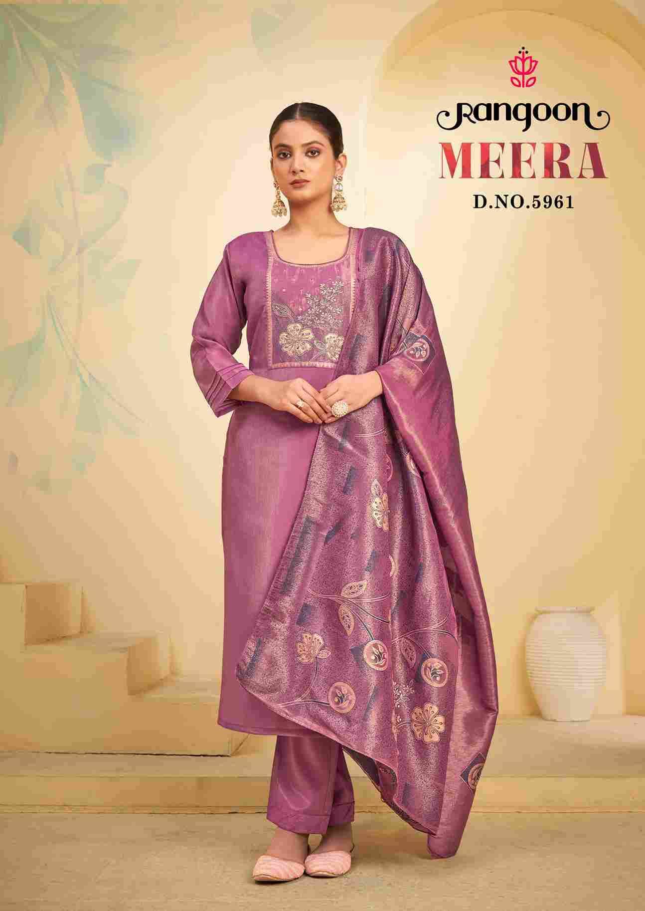 Meera By Rangoon 5961 To 5964 Series Beautiful Stylish Festive Suits Fancy Colorful Casual Wear & Ethnic Wear & Ready To Wear Viscose With Work Dresses At Wholesale Price