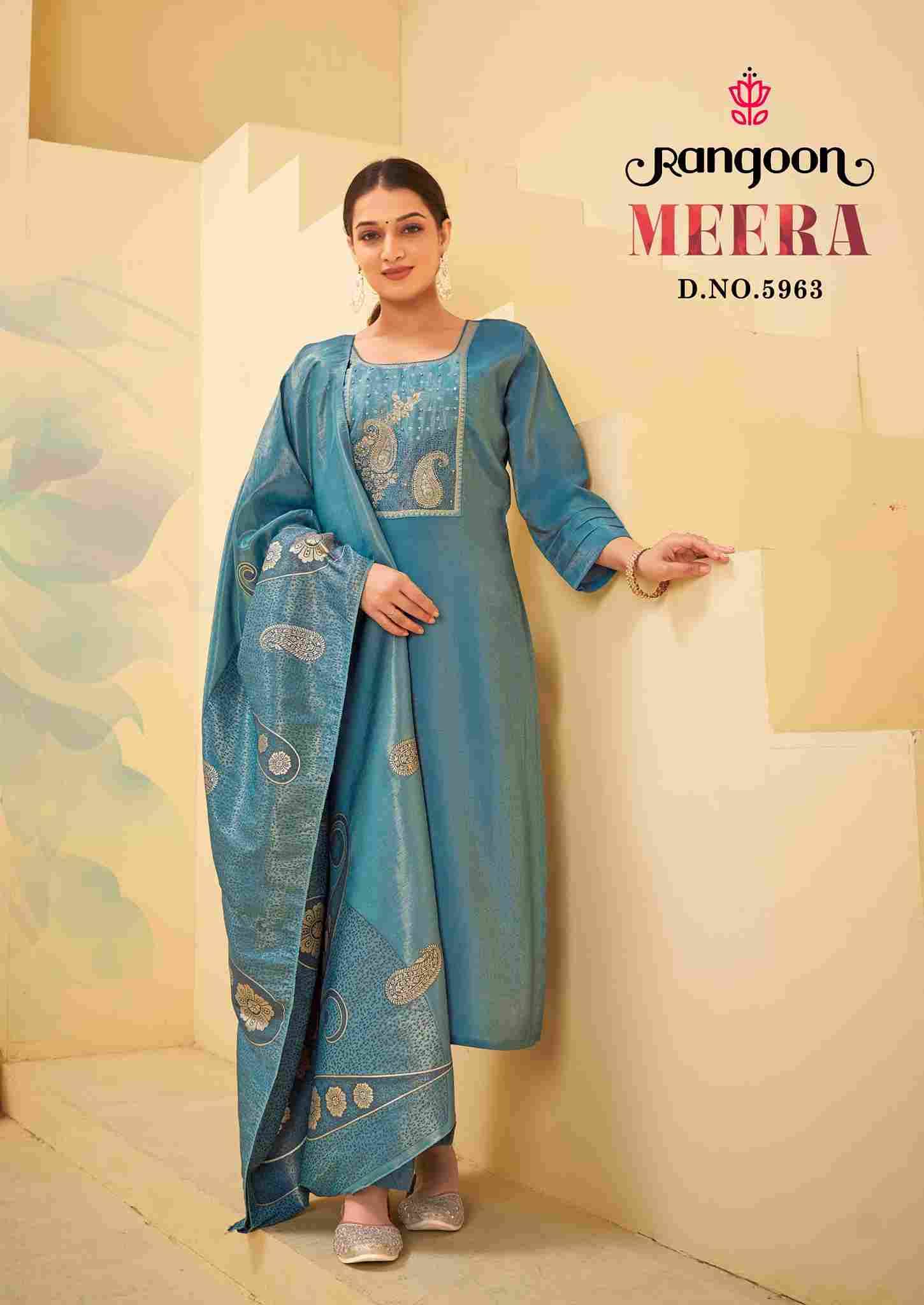 Meera By Rangoon 5961 To 5964 Series Beautiful Stylish Festive Suits Fancy Colorful Casual Wear & Ethnic Wear & Ready To Wear Viscose With Work Dresses At Wholesale Price