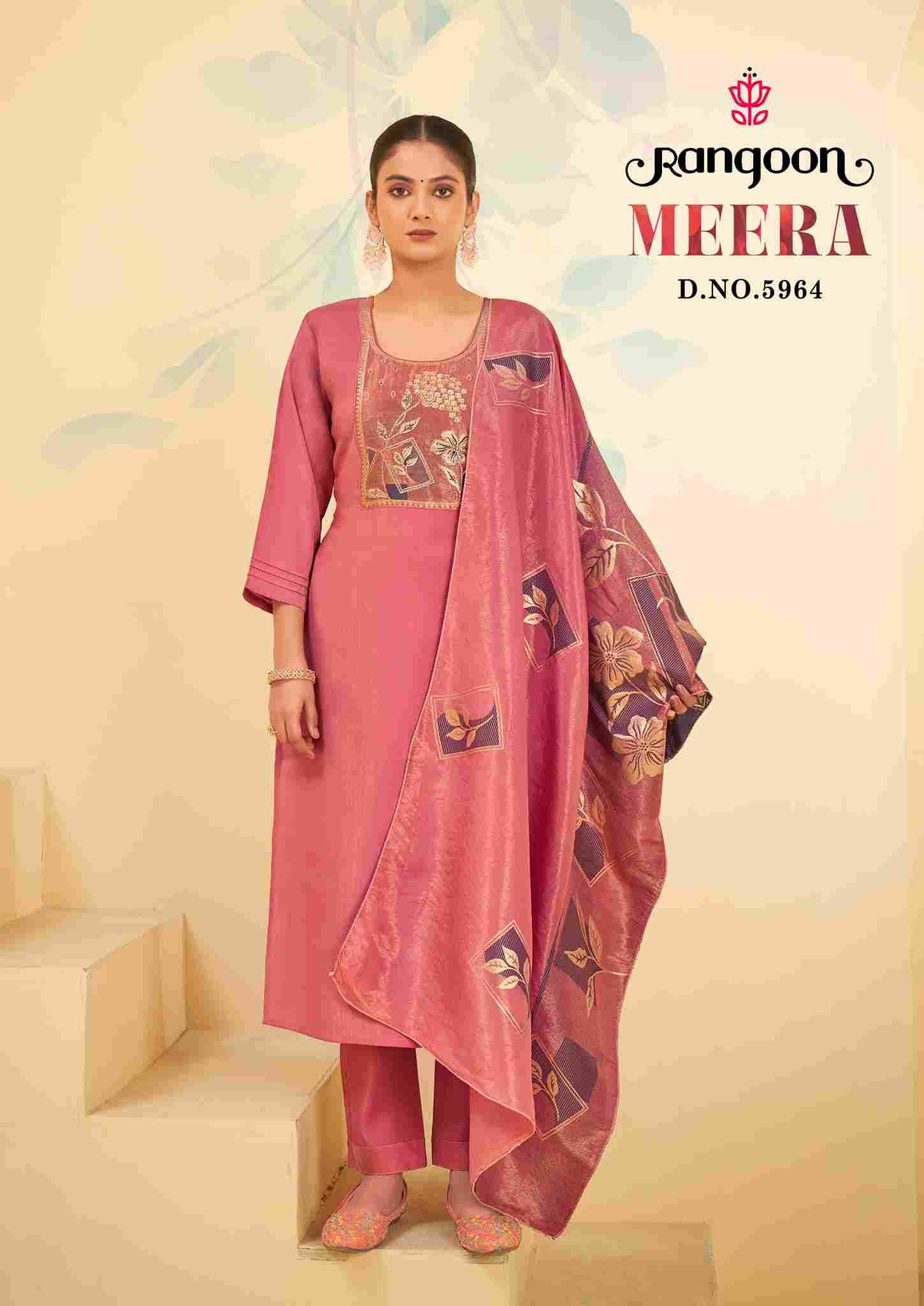 Meera By Rangoon 5961 To 5964 Series Beautiful Stylish Festive Suits Fancy Colorful Casual Wear & Ethnic Wear & Ready To Wear Viscose With Work Dresses At Wholesale Price
