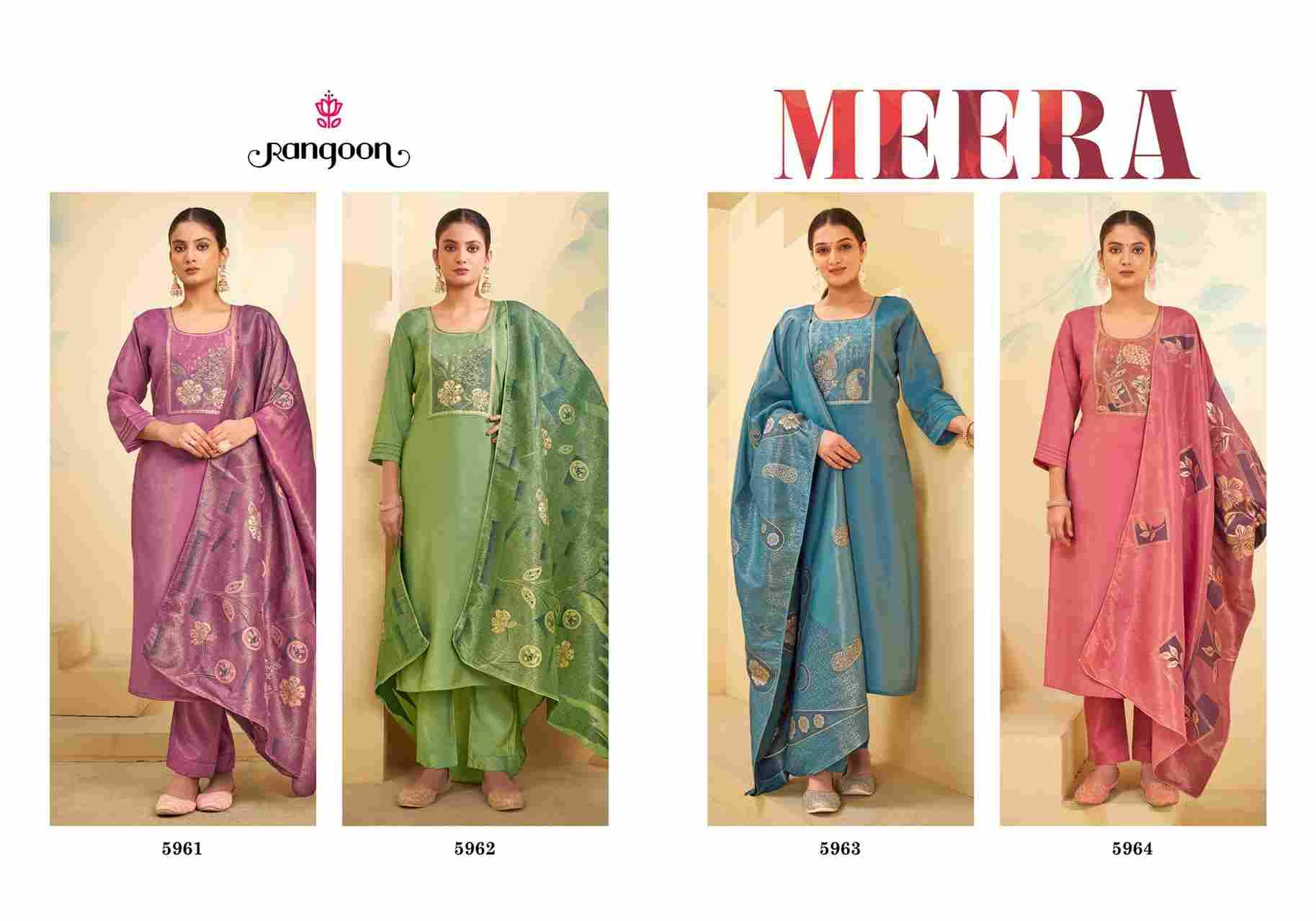 Meera By Rangoon 5961 To 5964 Series Beautiful Stylish Festive Suits Fancy Colorful Casual Wear & Ethnic Wear & Ready To Wear Viscose With Work Dresses At Wholesale Price