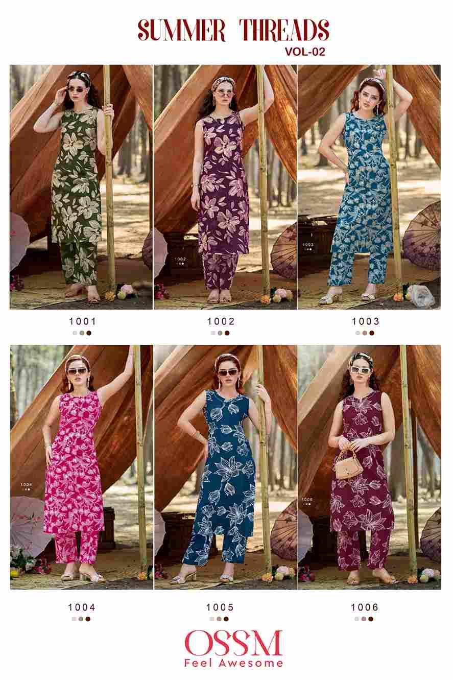 Summer Threads Vol-2 By Ossm 1001 To 1006 Series Designer Stylish Fancy Colorful Beautiful Party Wear & Ethnic Wear Collection Premium Cotton Co-Ords At Wholesale Price