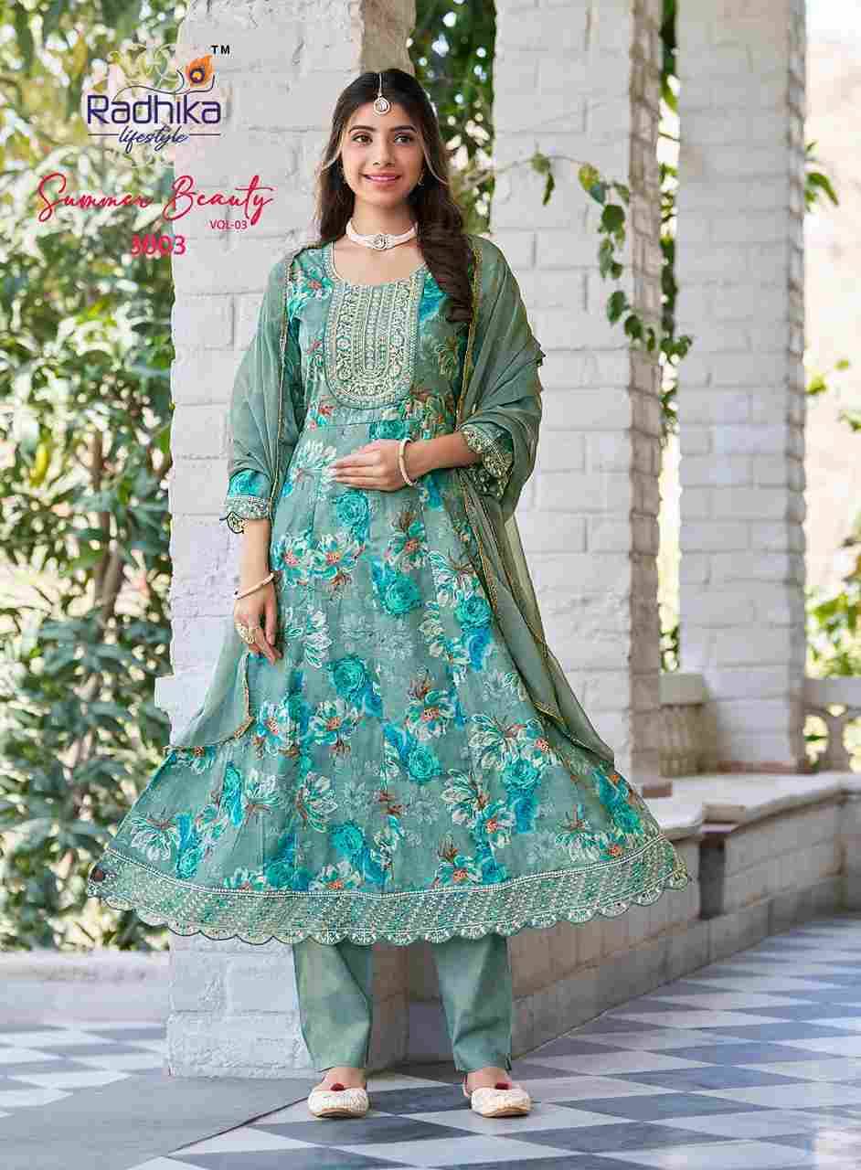 Summer Beauty Vol-3 By Radhika Lifestyle 3001 To 3006 Series Designer Festive Suits Beautiful Stylish Fancy Colorful Party Wear & Occasional Wear Cotton Print Dresses At Wholesale Price