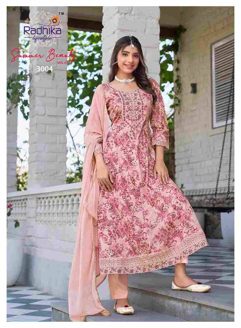 Summer Beauty Vol-3 By Radhika Lifestyle 3001 To 3006 Series Designer Festive Suits Beautiful Stylish Fancy Colorful Party Wear & Occasional Wear Cotton Print Dresses At Wholesale Price