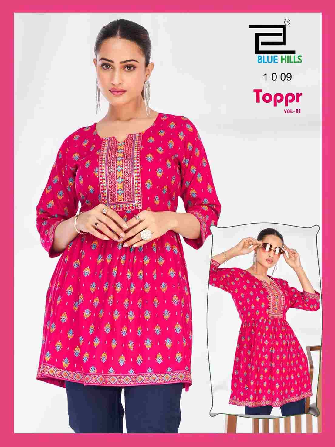 Toppr Vol-1 By Blue Hills 1001 To 1010 Series Designer Stylish Fancy Colorful Beautiful Party Wear & Ethnic Wear Collection Rayon Tops At Wholesale Price