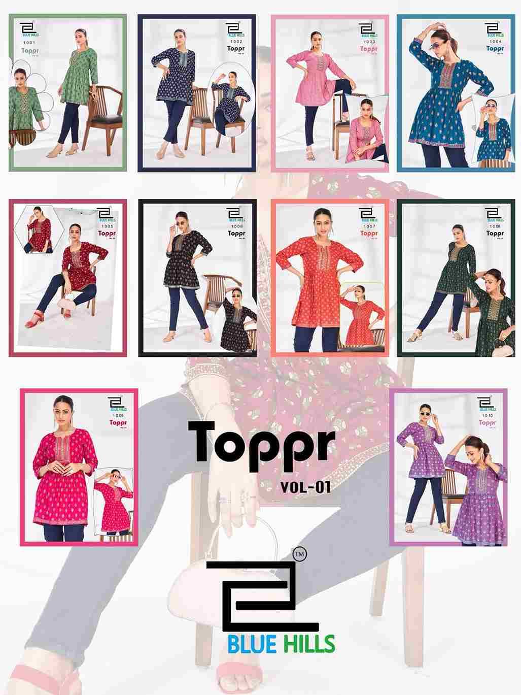 Toppr Vol-1 By Blue Hills 1001 To 1010 Series Designer Stylish Fancy Colorful Beautiful Party Wear & Ethnic Wear Collection Rayon Tops At Wholesale Price