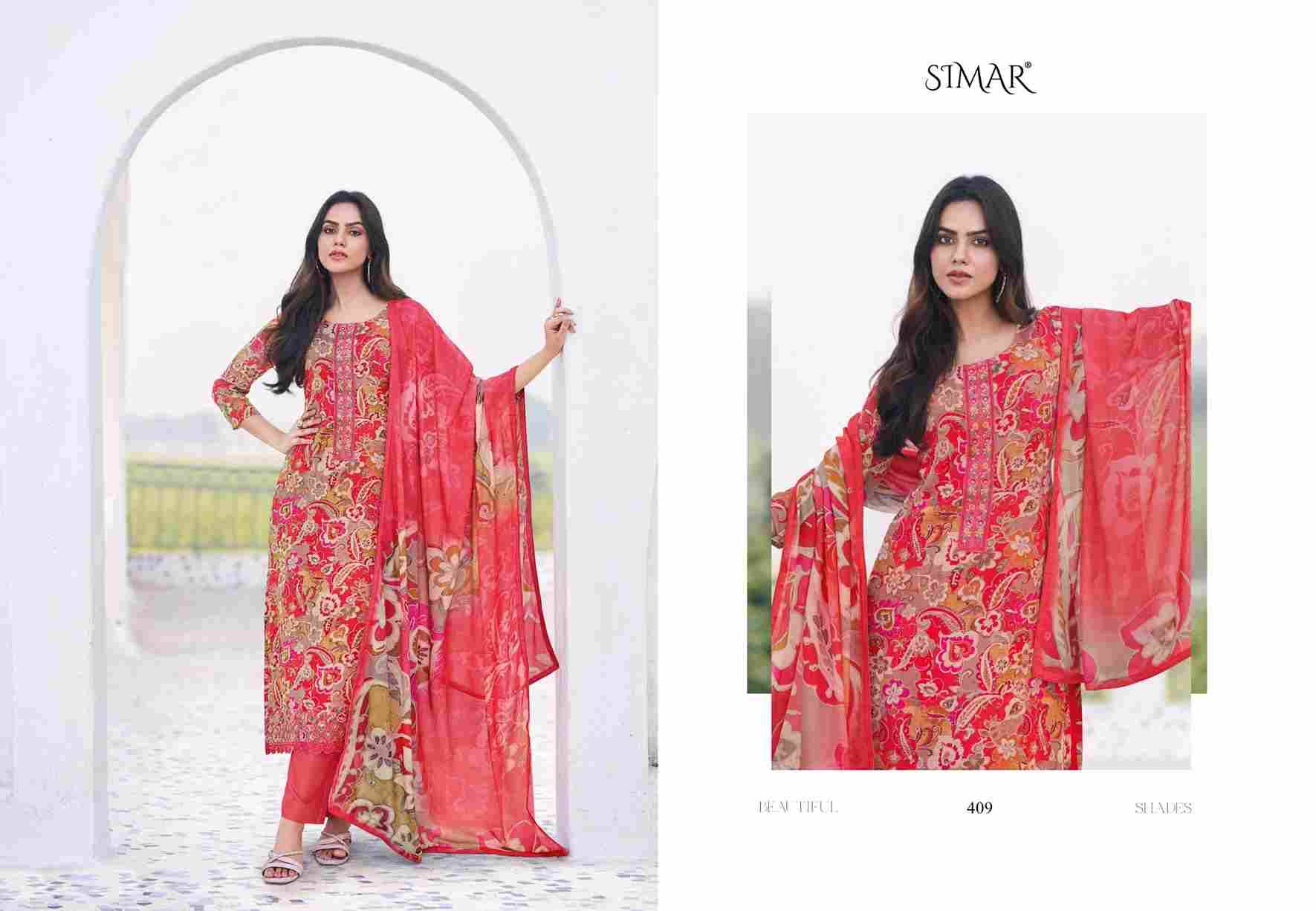 Turvi By Simar 405 To 409 Series Designer Festive Suits Beautiful Stylish Fancy Colorful Party Wear & Occasional Wear Viscose Lining Dresses At Wholesale Price