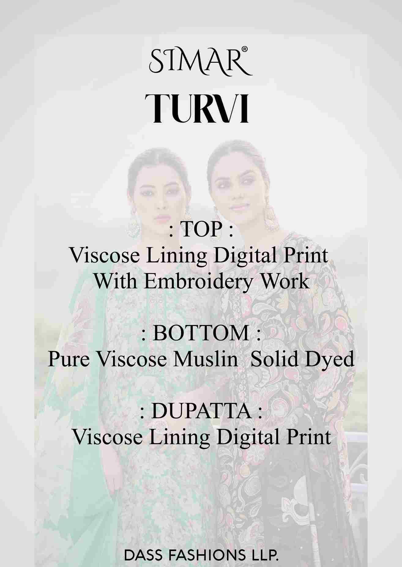 Turvi By Simar 405 To 409 Series Designer Festive Suits Beautiful Stylish Fancy Colorful Party Wear & Occasional Wear Viscose Lining Dresses At Wholesale Price
