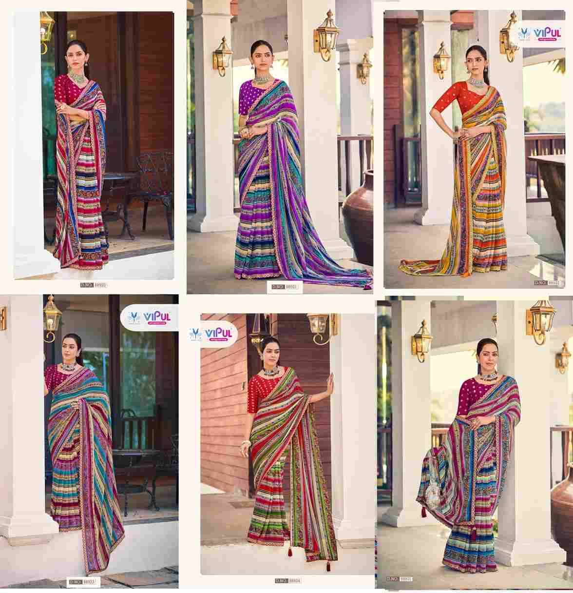 Ladlee By Vipul Fashion 88920 To 88925 Series Indian Traditional Wear Collection Beautiful Stylish Fancy Colorful Party Wear & Occasional Wear Weightless Sarees At Wholesale Price