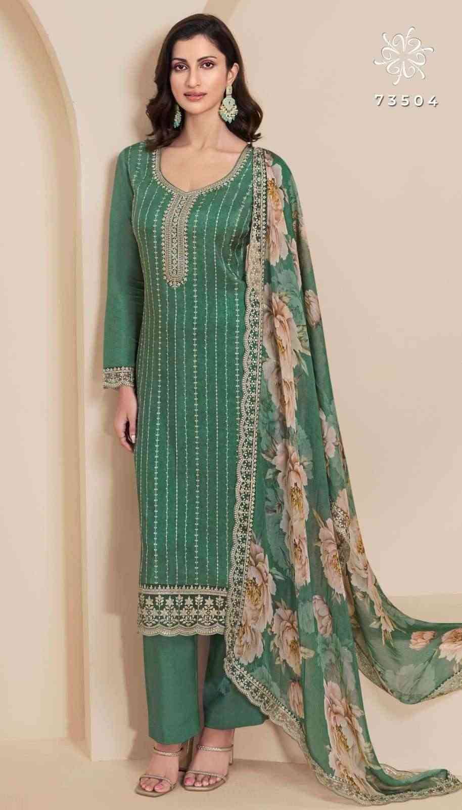 Dia By Vinay Fashion 73501 To 73505 Series Designer Festive Suits Collection Beautiful Stylish Fancy Colorful Party Wear & Occasional Wear Silk Embroidered Dresses At Wholesale Price