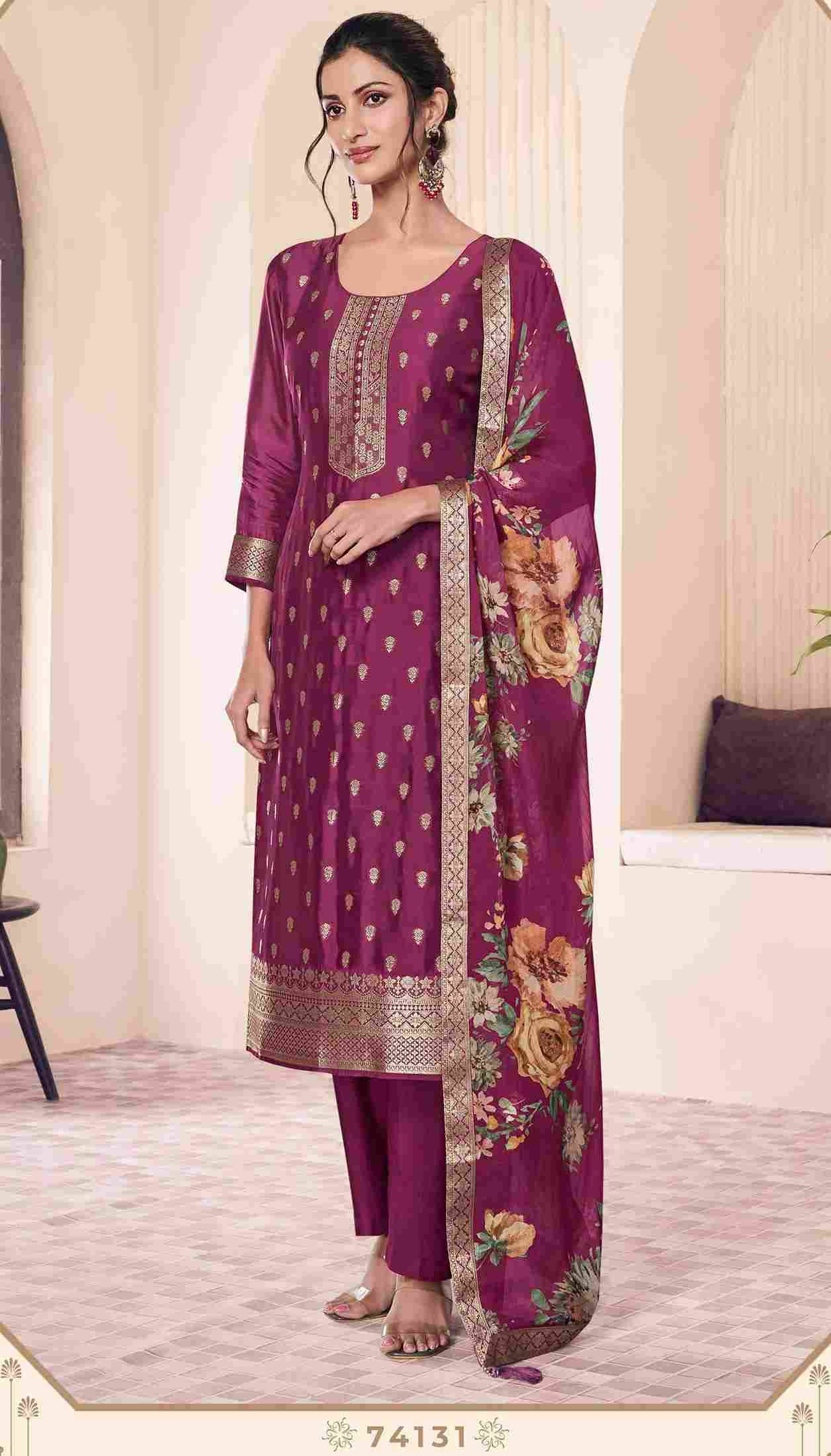 Noraa Vol-2 By Kuleesh 74131 To 74135 Series Designer Festive Suits Collection Beautiful Stylish Fancy Colorful Party Wear & Occasional Wear Silk Jacquard Dresses At Wholesale Price