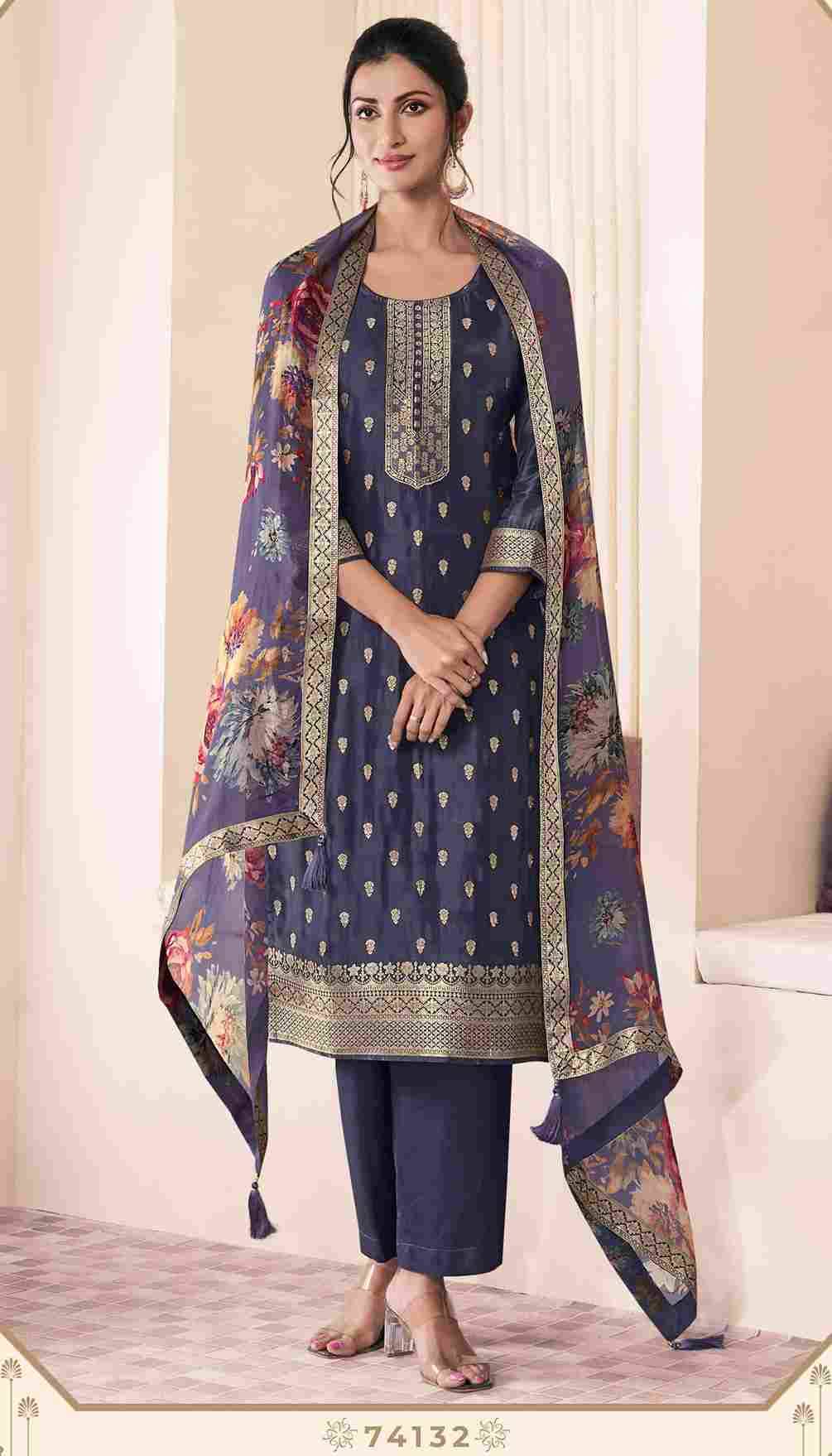 Noraa Vol-2 By Kuleesh 74131 To 74135 Series Designer Festive Suits Collection Beautiful Stylish Fancy Colorful Party Wear & Occasional Wear Silk Jacquard Dresses At Wholesale Price
