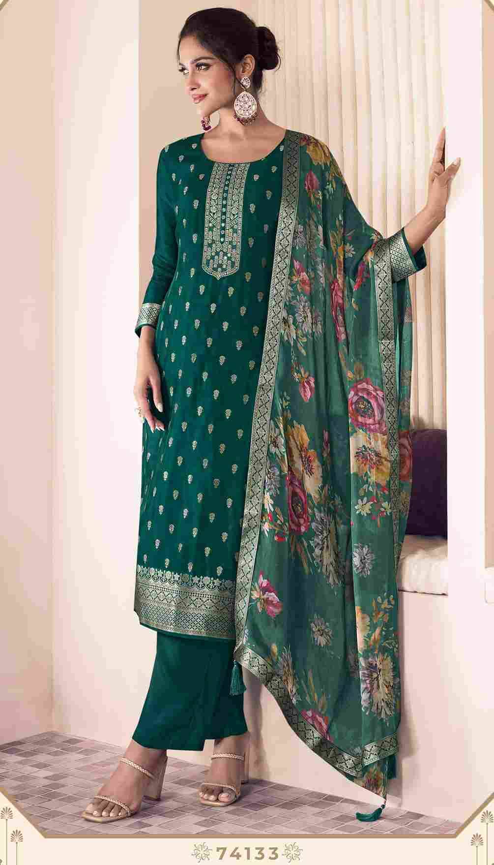 Noraa Vol-2 By Kuleesh 74131 To 74135 Series Designer Festive Suits Collection Beautiful Stylish Fancy Colorful Party Wear & Occasional Wear Silk Jacquard Dresses At Wholesale Price