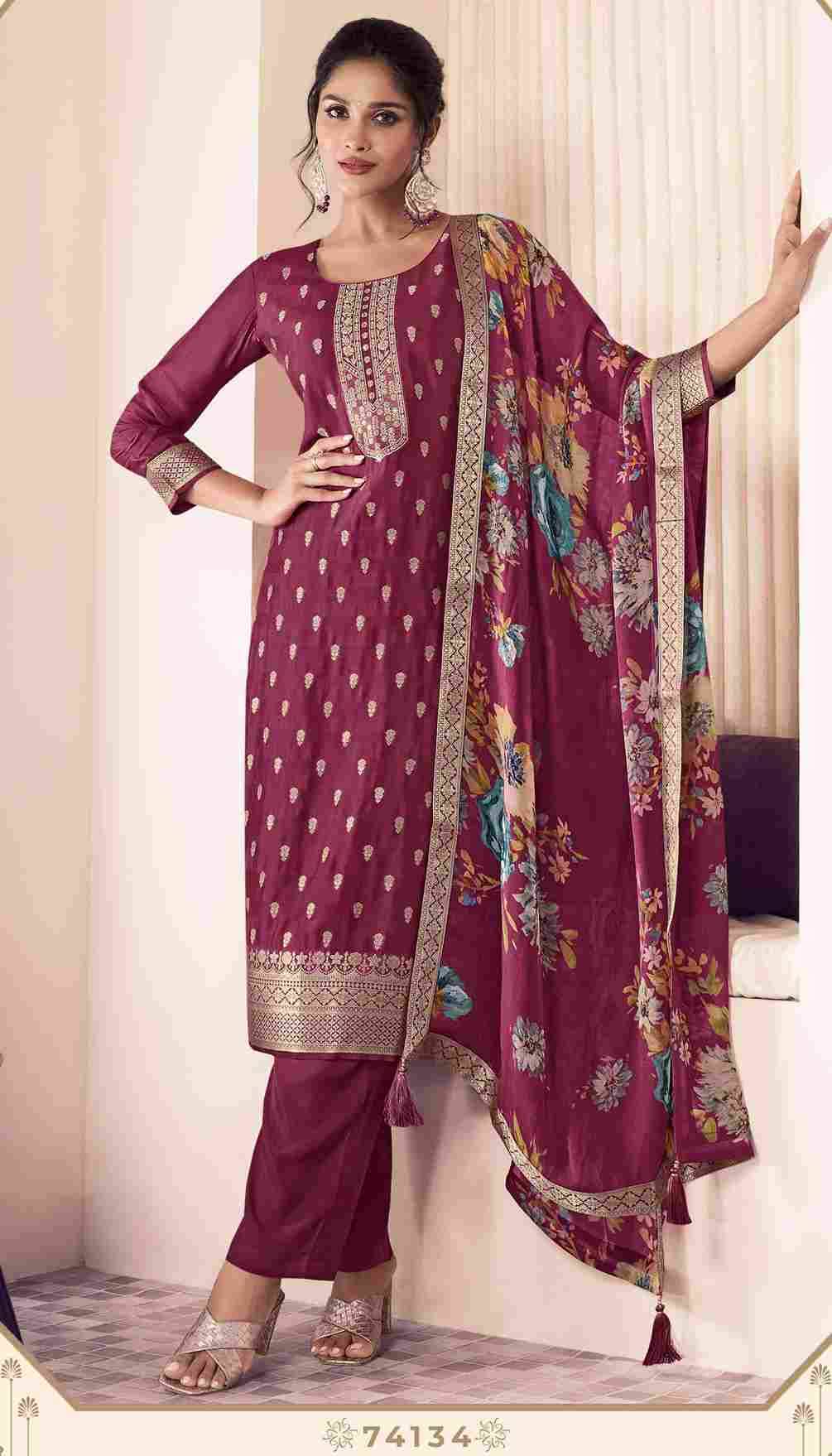 Noraa Vol-2 By Kuleesh 74131 To 74135 Series Designer Festive Suits Collection Beautiful Stylish Fancy Colorful Party Wear & Occasional Wear Silk Jacquard Dresses At Wholesale Price