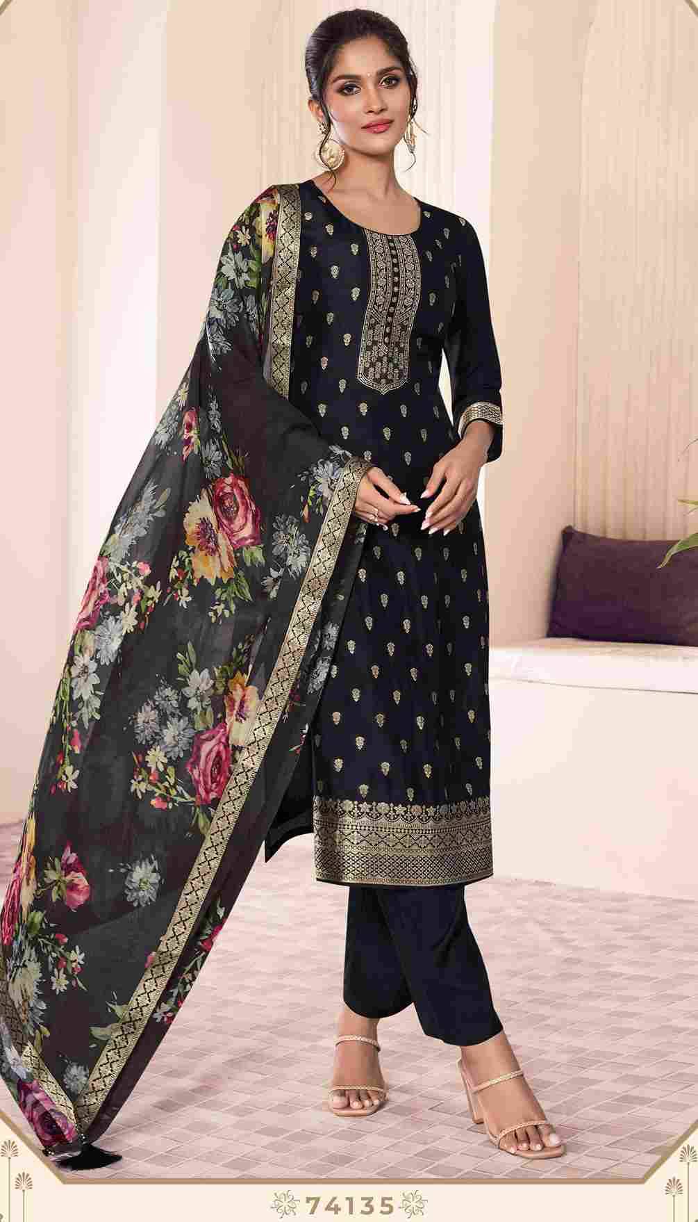 Noraa Vol-2 By Kuleesh 74131 To 74135 Series Designer Festive Suits Collection Beautiful Stylish Fancy Colorful Party Wear & Occasional Wear Silk Jacquard Dresses At Wholesale Price