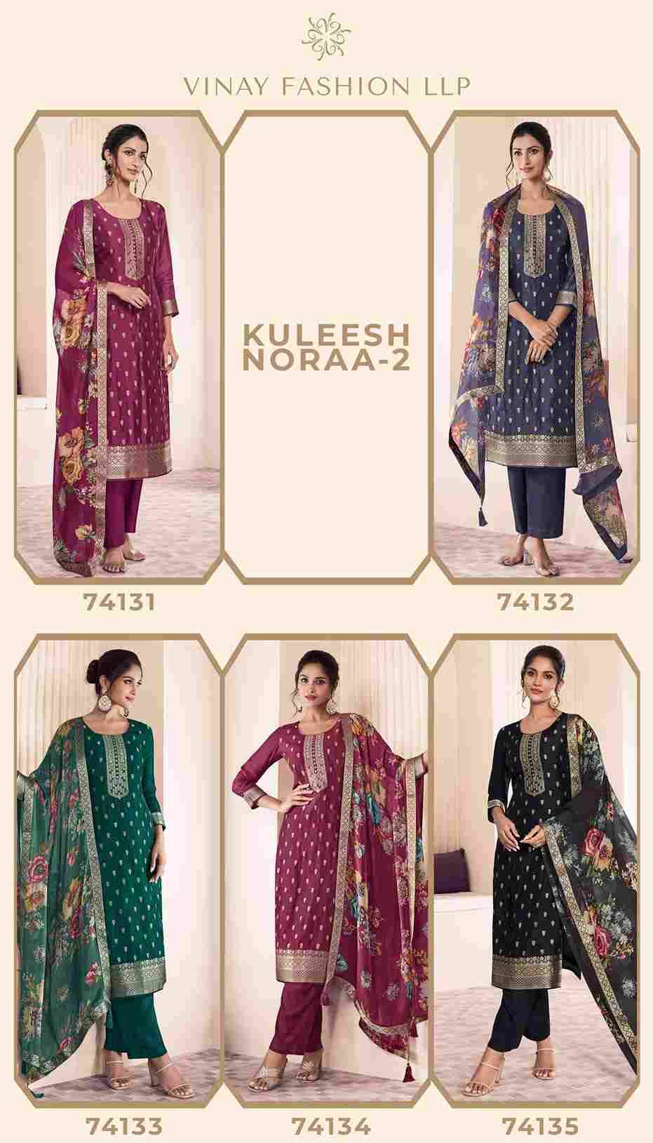 Noraa Vol-2 By Kuleesh 74131 To 74135 Series Designer Festive Suits Collection Beautiful Stylish Fancy Colorful Party Wear & Occasional Wear Silk Jacquard Dresses At Wholesale Price