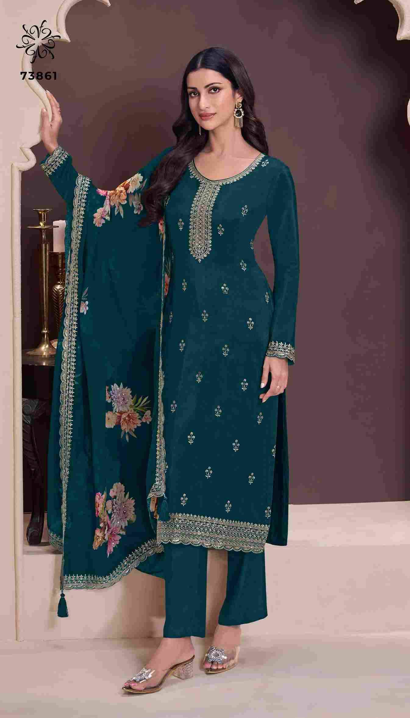 Shivangi Vol-2 By Kuleesh 73861 To 73864 Series Designer Festive Suits Collection Beautiful Stylish Fancy Colorful Party Wear & Occasional Wear Silk Jacquard Dresses At Wholesale Price