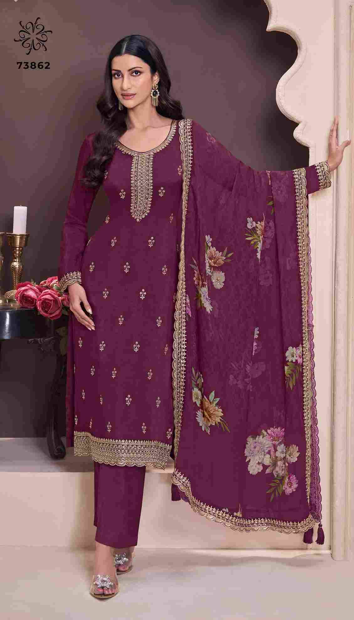 Shivangi Vol-2 By Kuleesh 73861 To 73864 Series Designer Festive Suits Collection Beautiful Stylish Fancy Colorful Party Wear & Occasional Wear Silk Jacquard Dresses At Wholesale Price