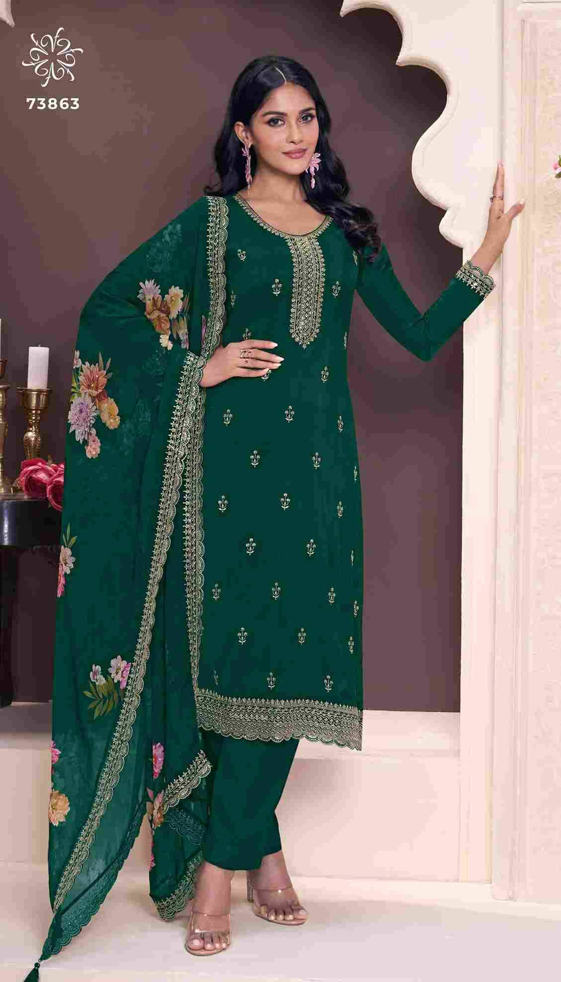 Shivangi Vol-2 By Kuleesh 73861 To 73864 Series Designer Festive Suits Collection Beautiful Stylish Fancy Colorful Party Wear & Occasional Wear Silk Jacquard Dresses At Wholesale Price
