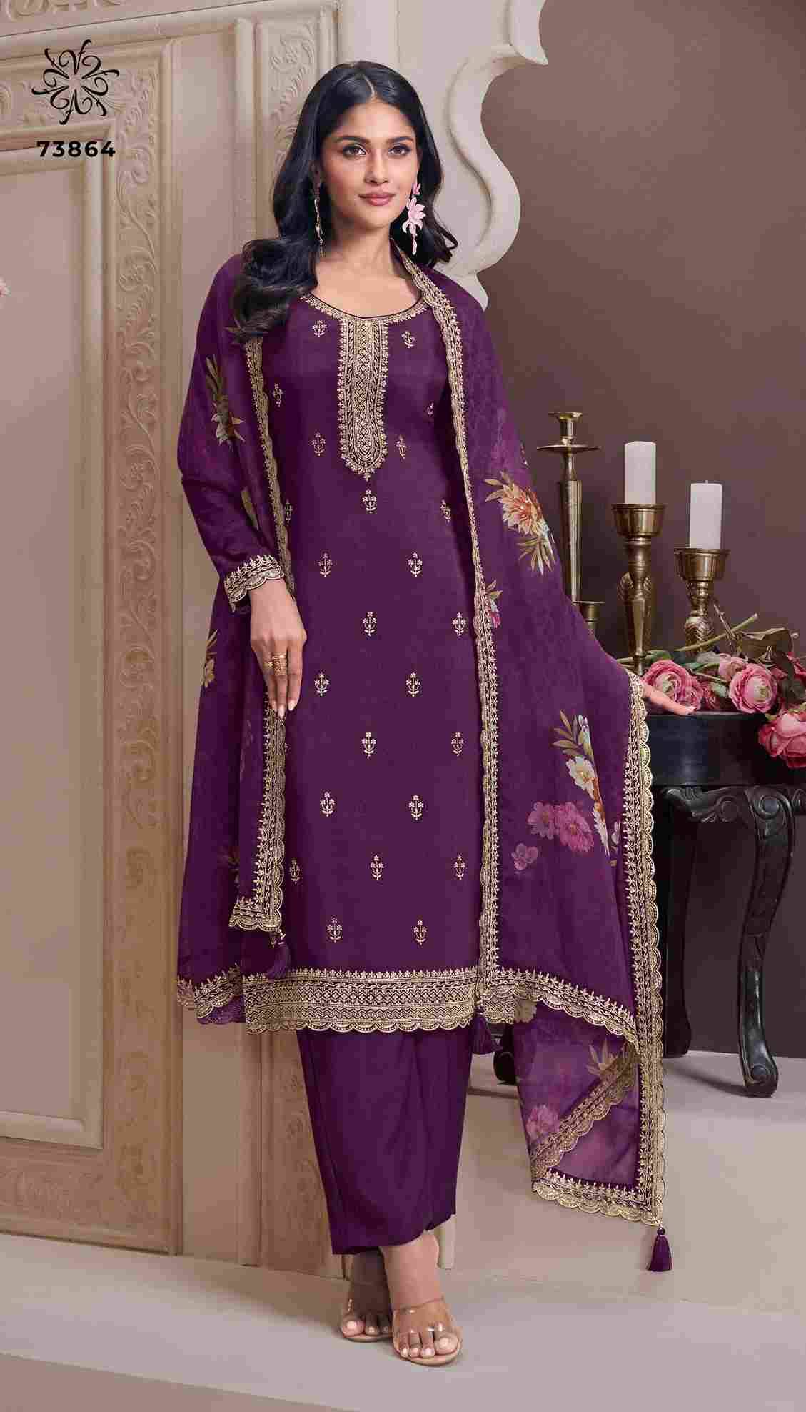 Shivangi Vol-2 By Kuleesh 73861 To 73864 Series Designer Festive Suits Collection Beautiful Stylish Fancy Colorful Party Wear & Occasional Wear Silk Jacquard Dresses At Wholesale Price