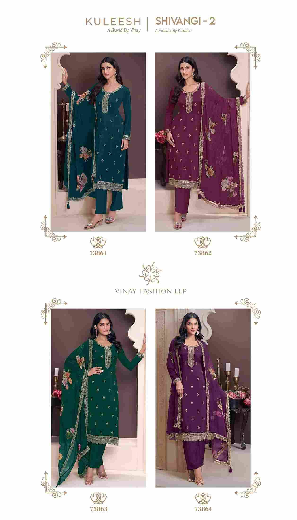 Shivangi Vol-2 By Kuleesh 73861 To 73864 Series Designer Festive Suits Collection Beautiful Stylish Fancy Colorful Party Wear & Occasional Wear Silk Jacquard Dresses At Wholesale Price