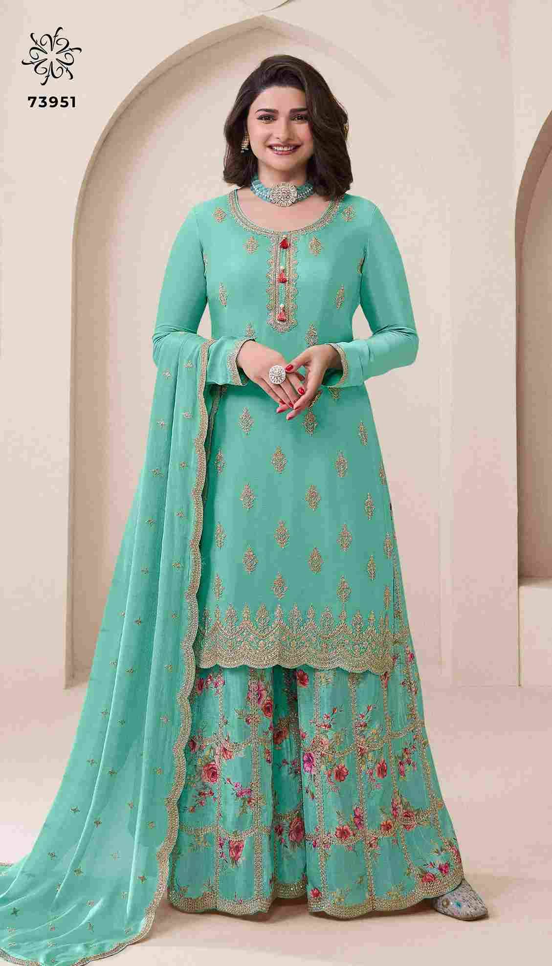 Aakriti By Kuleesh 73951 To 73954 Series Designer Sharara Suits Collection Beautiful Stylish Fancy Colorful Party Wear & Occasional Wear Chinnon Dresses At Wholesale Price