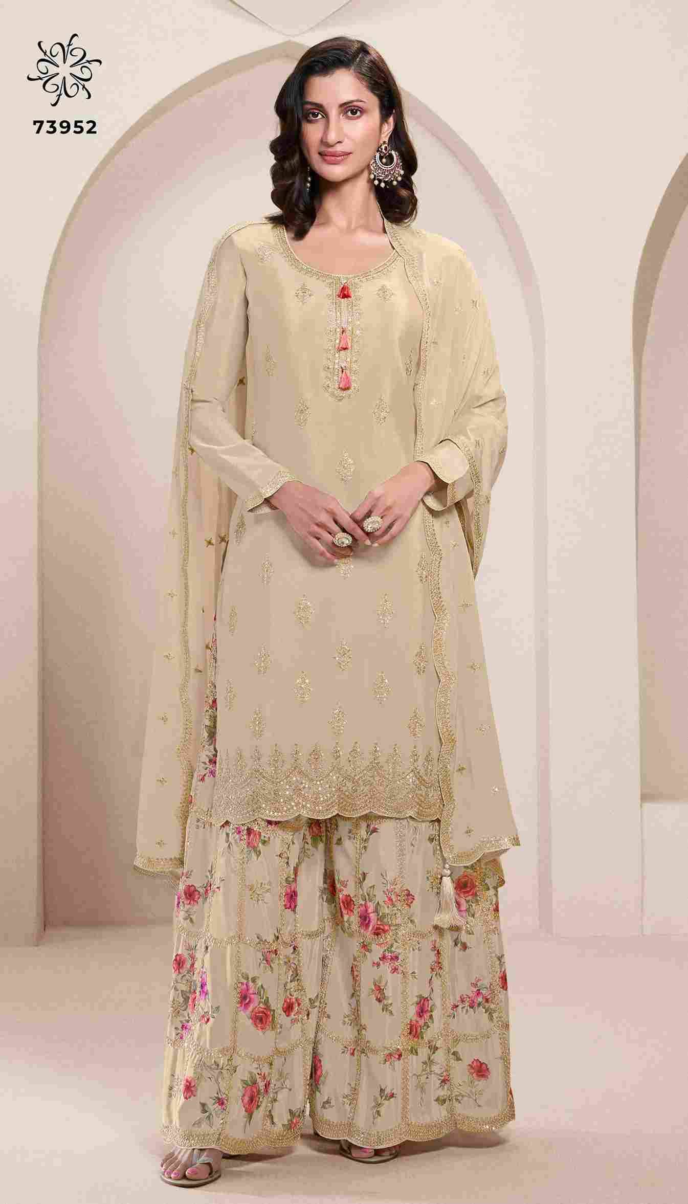 Aakriti By Kuleesh 73951 To 73954 Series Designer Sharara Suits Collection Beautiful Stylish Fancy Colorful Party Wear & Occasional Wear Chinnon Dresses At Wholesale Price