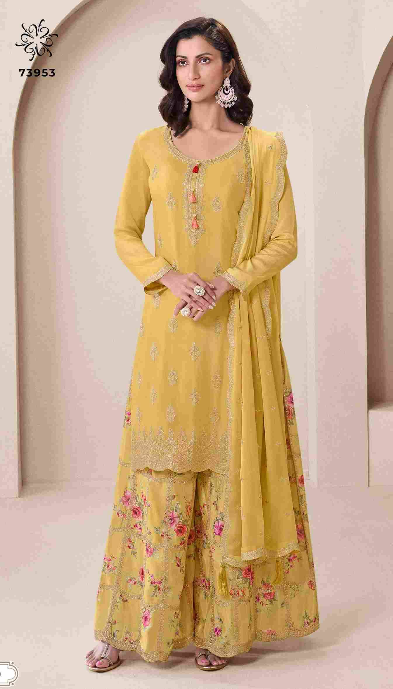 Aakriti By Kuleesh 73951 To 73954 Series Designer Sharara Suits Collection Beautiful Stylish Fancy Colorful Party Wear & Occasional Wear Chinnon Dresses At Wholesale Price