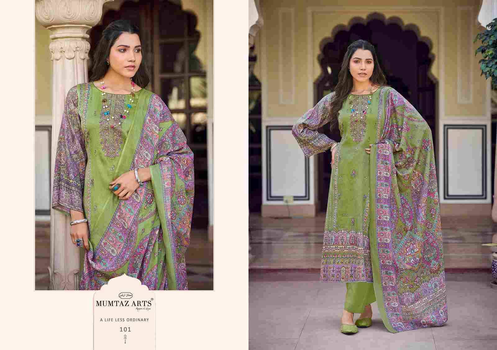 Pragya By Mumtaz Arts 101 To 106 Series Beautiful Festive Suits Colorful Stylish Fancy Casual Wear & Ethnic Wear Pure Jam Satin Print Dresses At Wholesale Price
