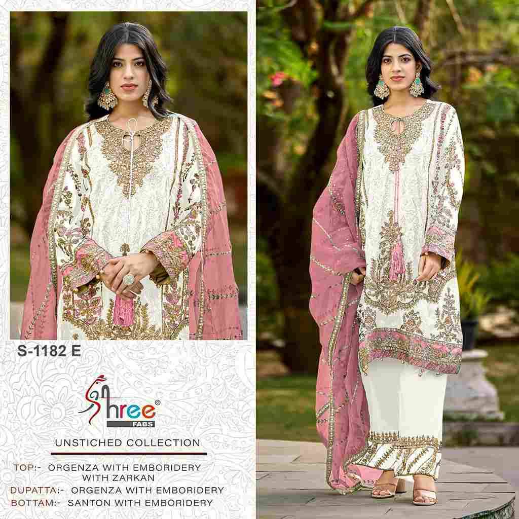 Shree Fabs Hit Design S-1182 Colours Vol-2 By Shree Fabs S-1182-E To S-1182-F Series Designer Pakistani Suits Beautiful Fancy Stylish Colorful Party Wear & Occasional Wear Organza Embroidery Dresses At Wholesale Price