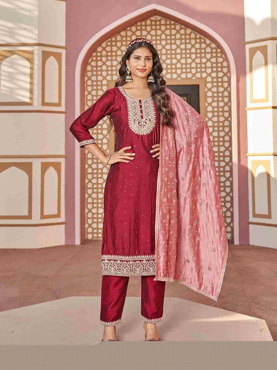 Reva By Aanchi 101 To 104 Series Designer Festive Suits Beautiful Stylish Fancy Colorful Party Wear & Occasional Wear Vichitra Silk Dresses At Wholesale Price