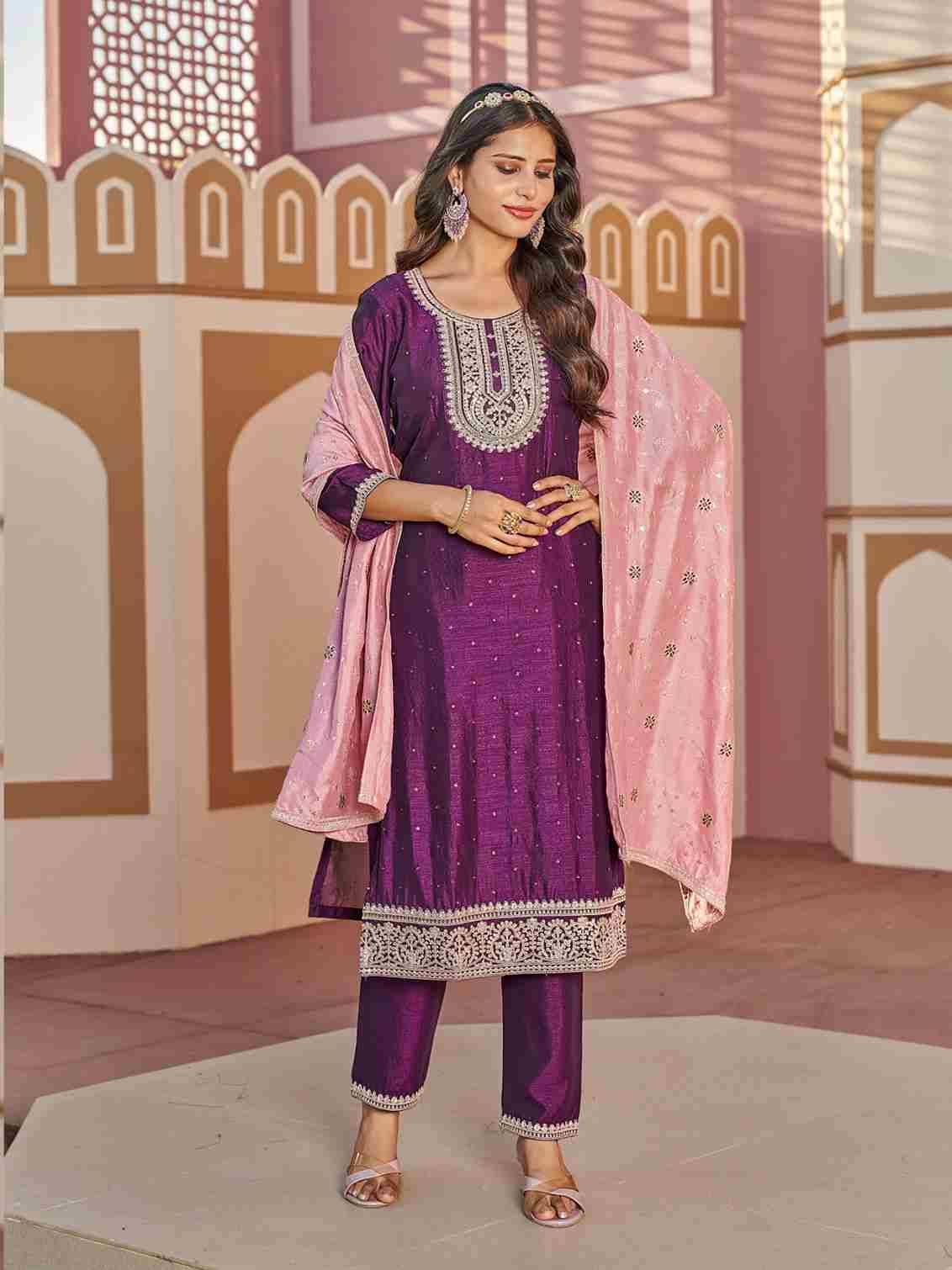 Reva By Aanchi 101 To 104 Series Designer Festive Suits Beautiful Stylish Fancy Colorful Party Wear & Occasional Wear Vichitra Silk Dresses At Wholesale Price
