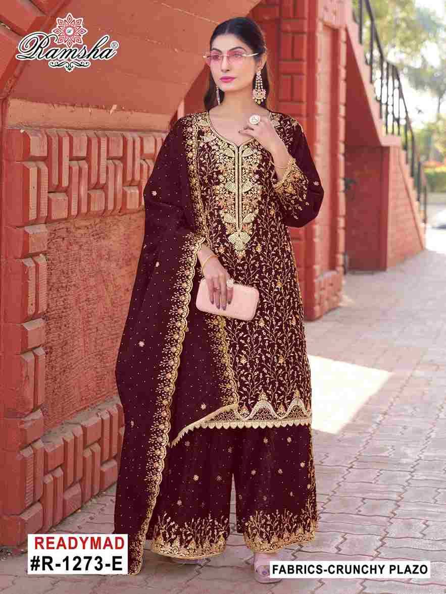Ramsha 1273 Colours Vol-2 By Ramsha 1273-E To 1273-H Series Beautiful Pakistani Suits Colorful Stylish Fancy Casual Wear & Ethnic Wear Cruchy Dresses At Wholesale Price