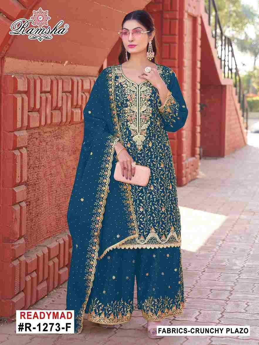 Ramsha 1273 Colours Vol-2 By Ramsha 1273-E To 1273-H Series Beautiful Pakistani Suits Colorful Stylish Fancy Casual Wear & Ethnic Wear Cruchy Dresses At Wholesale Price
