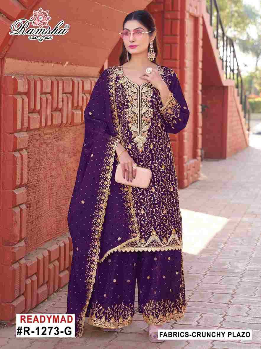 Ramsha 1273 Colours Vol-2 By Ramsha 1273-E To 1273-H Series Beautiful Pakistani Suits Colorful Stylish Fancy Casual Wear & Ethnic Wear Cruchy Dresses At Wholesale Price