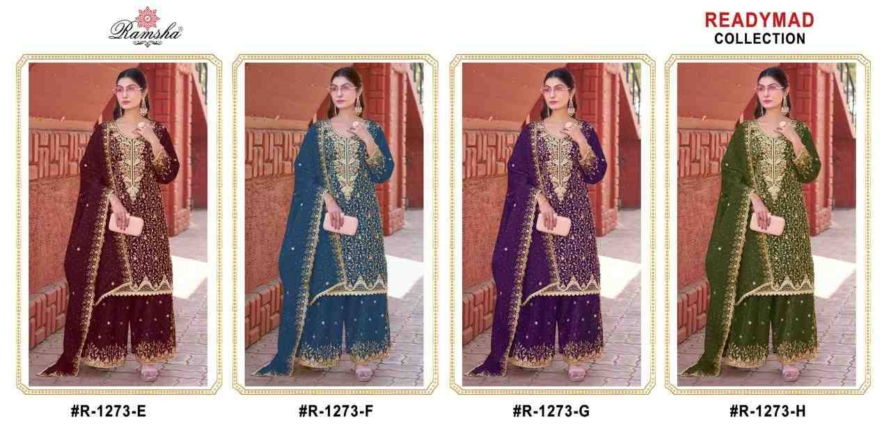 Ramsha 1273 Colours Vol-2 By Ramsha 1273-E To 1273-H Series Beautiful Pakistani Suits Colorful Stylish Fancy Casual Wear & Ethnic Wear Cruchy Dresses At Wholesale Price