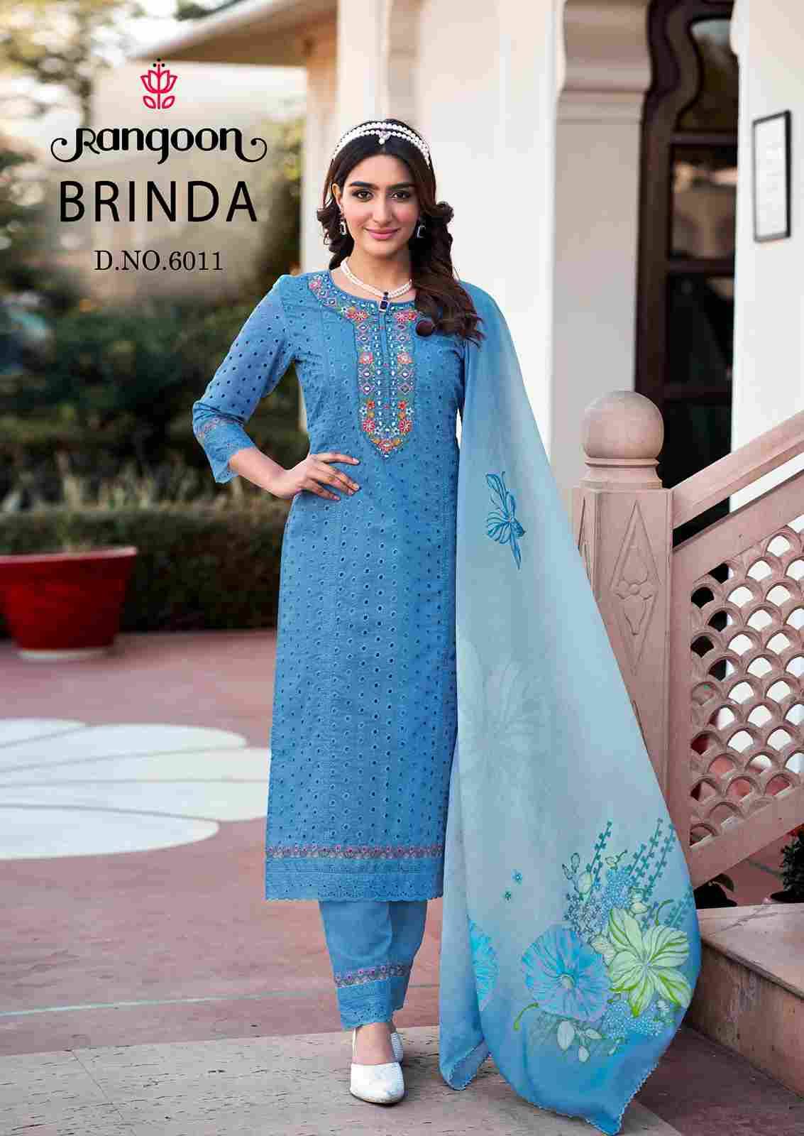 Brinda By Rangoon 6011 To 6016 Series Designer Festive Suits Beautiful Stylish Fancy Colorful Party Wear & Occasional Wear Cotton Dresses At Wholesale Price