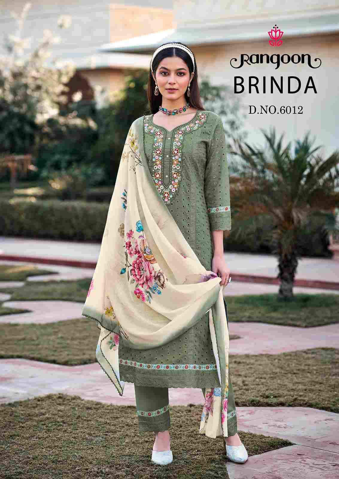 Brinda By Rangoon 6011 To 6016 Series Designer Festive Suits Beautiful Stylish Fancy Colorful Party Wear & Occasional Wear Cotton Dresses At Wholesale Price
