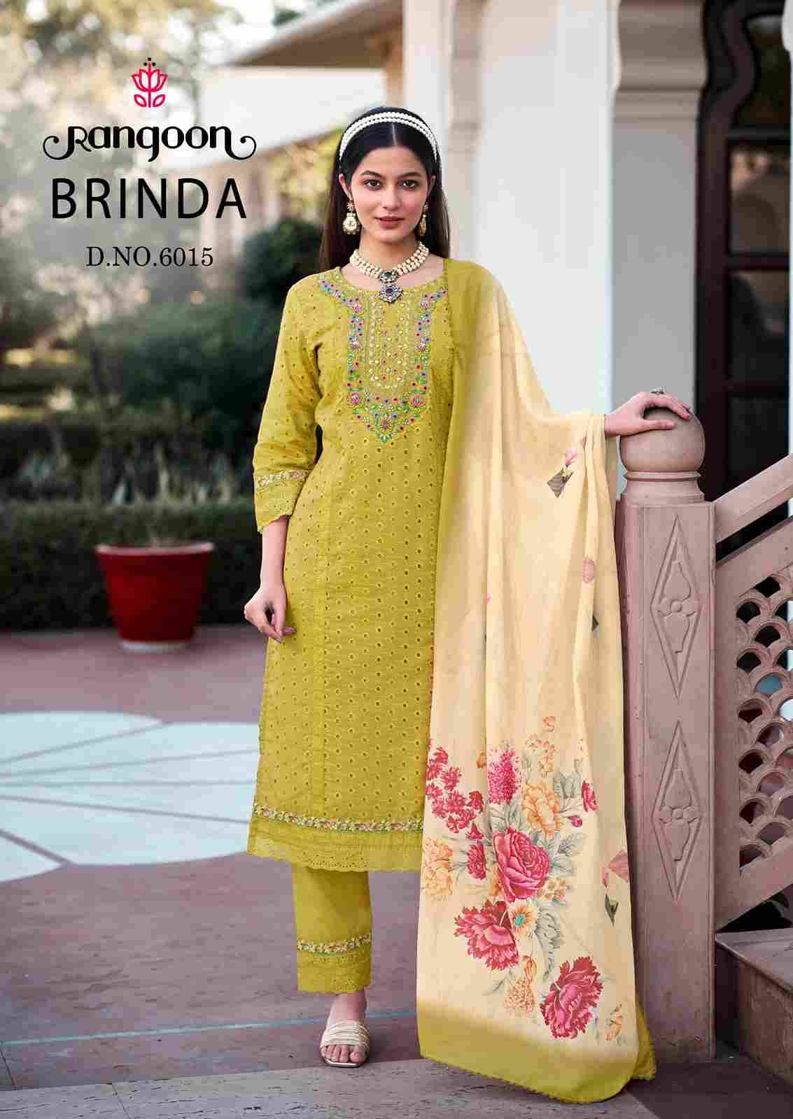 Brinda By Rangoon 6011 To 6016 Series Designer Festive Suits Beautiful Stylish Fancy Colorful Party Wear & Occasional Wear Cotton Dresses At Wholesale Price