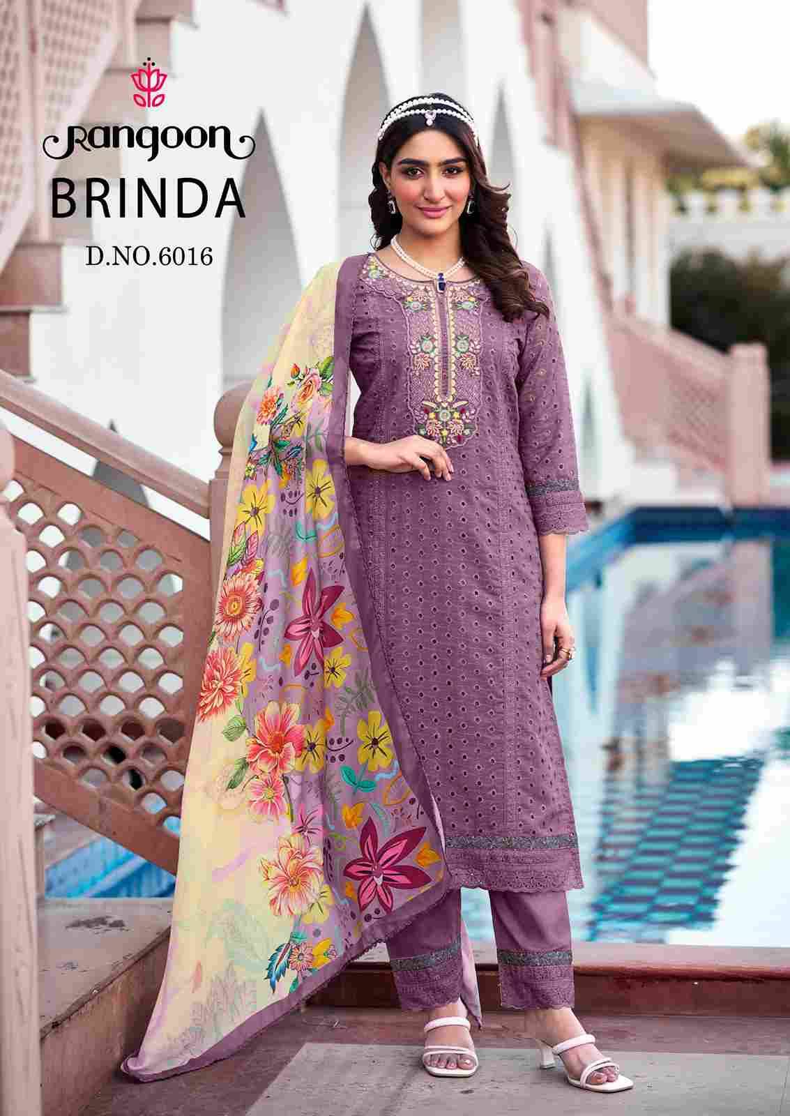 Brinda By Rangoon 6011 To 6016 Series Designer Festive Suits Beautiful Stylish Fancy Colorful Party Wear & Occasional Wear Cotton Dresses At Wholesale Price